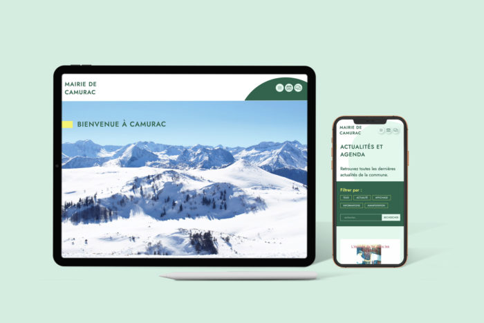 Site web mairie de Camurac sur supports mobiles